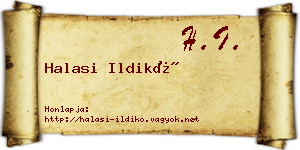 Halasi Ildikó névjegykártya